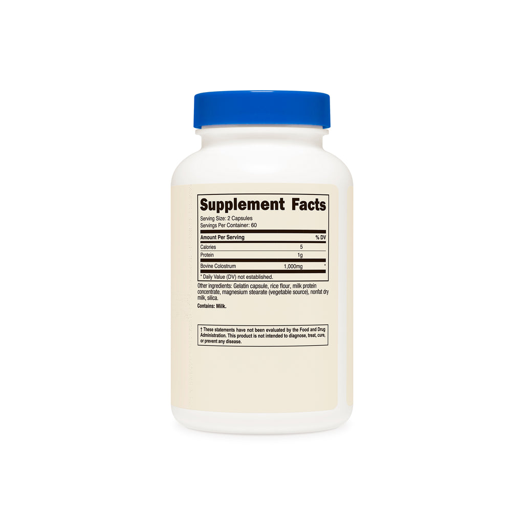 Nutricost Colostrum 500mg - tabla de informacion suplementaria