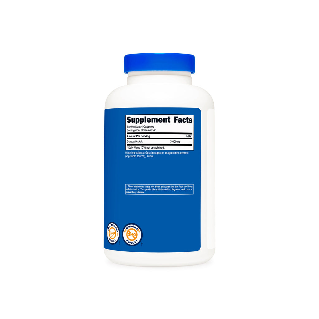 Tabla nutrimental Nutricost Ácido D-Aspártico 750mg