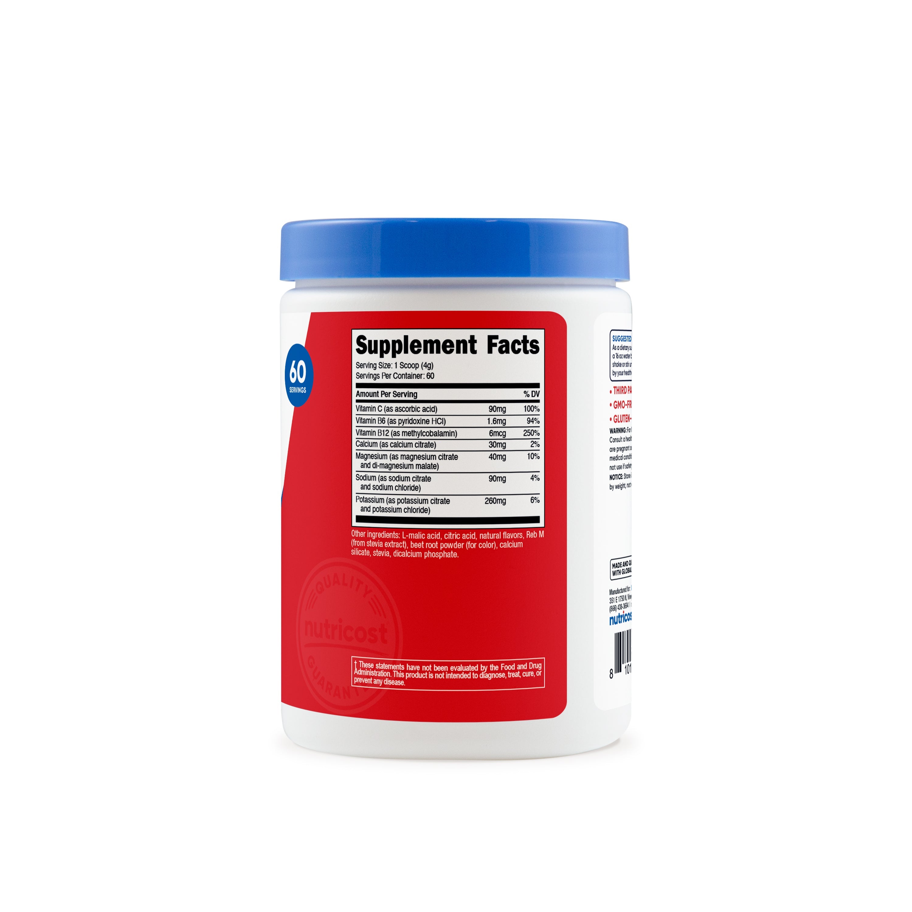 Tabla nutrimental Nutricost Electrolytes Fruit Punch