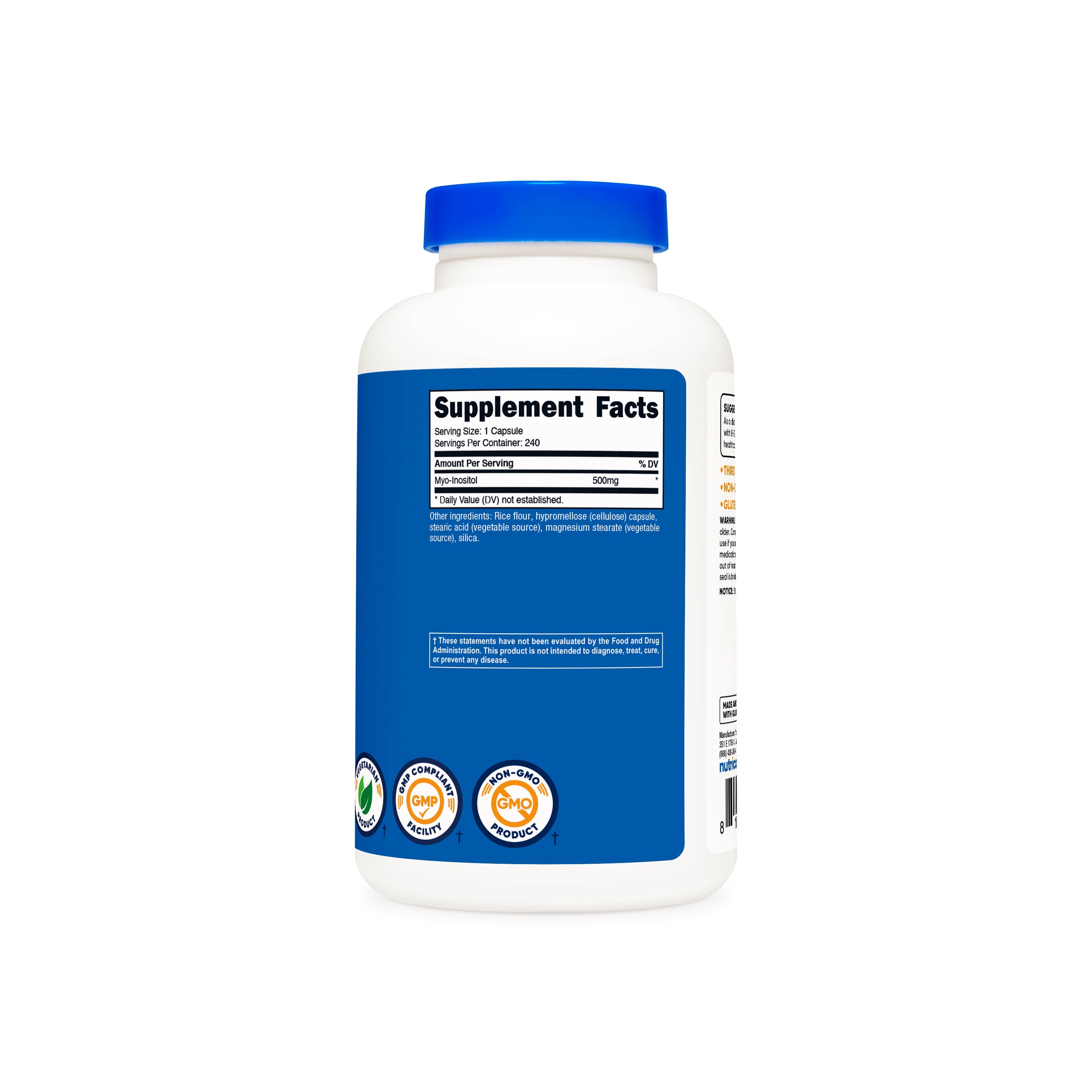 Nutricost Inositol - Tabla de suplementos