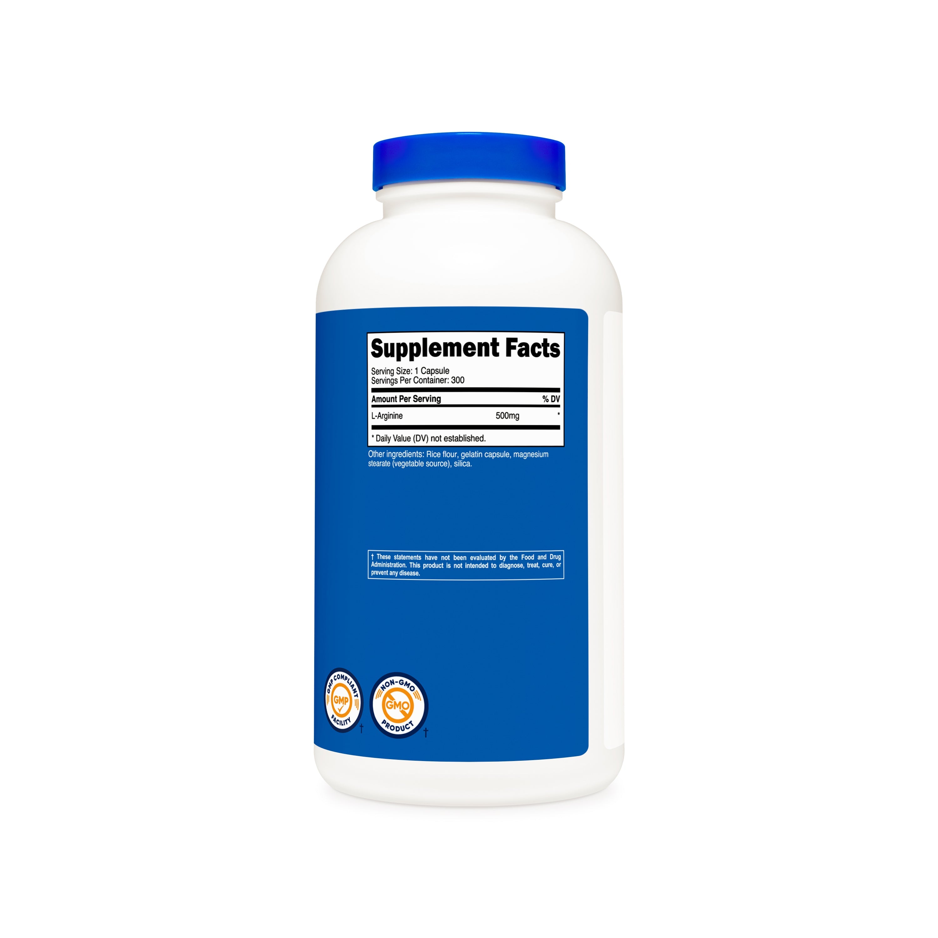Tabla nutrimental Nutricost L-Arginina 500mg