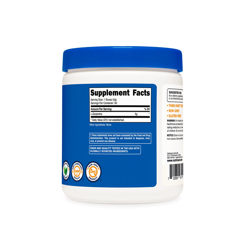 Nutricost L-Glutamina - Tabla de suplementos