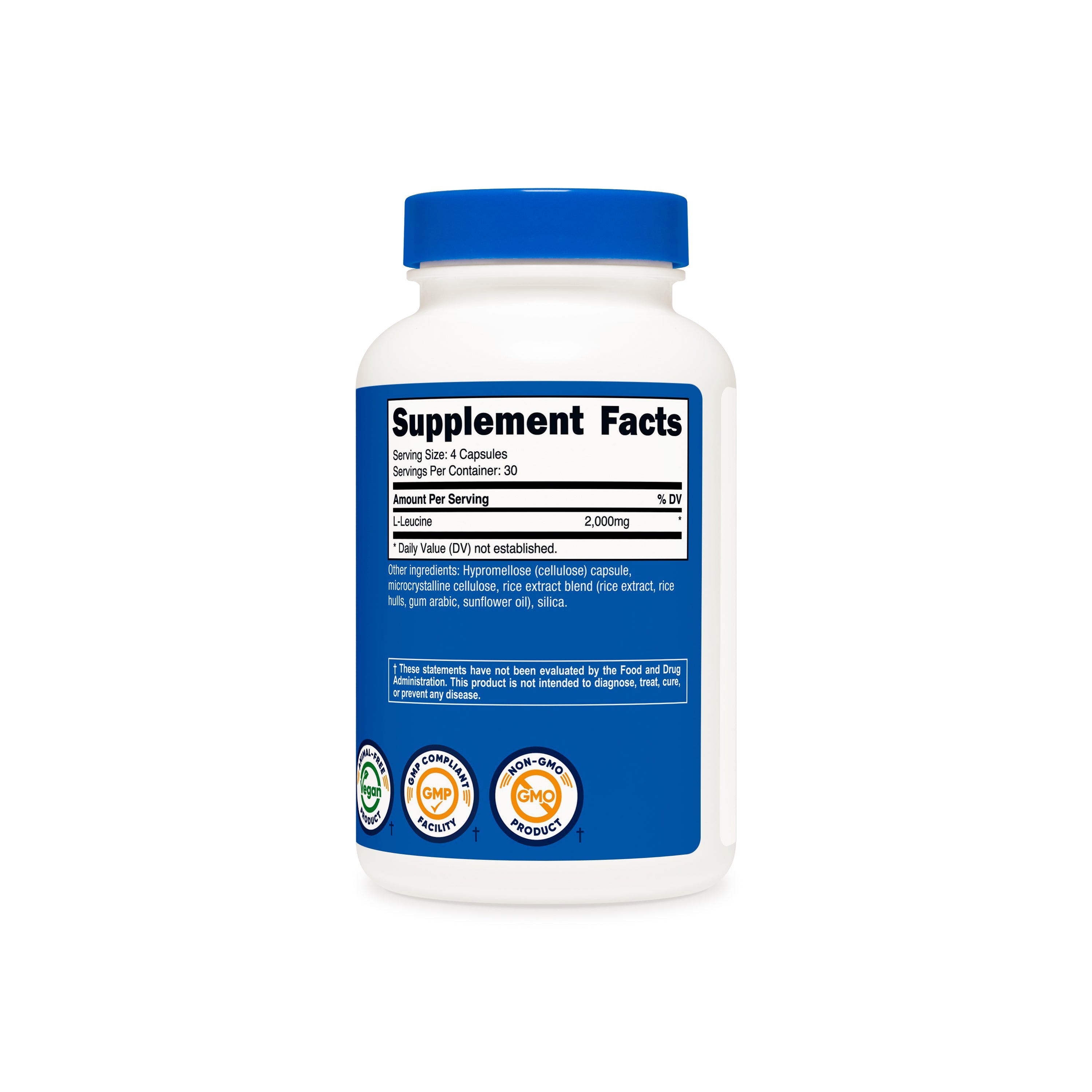 Tabla de suplementos L-Leucina Nutricost