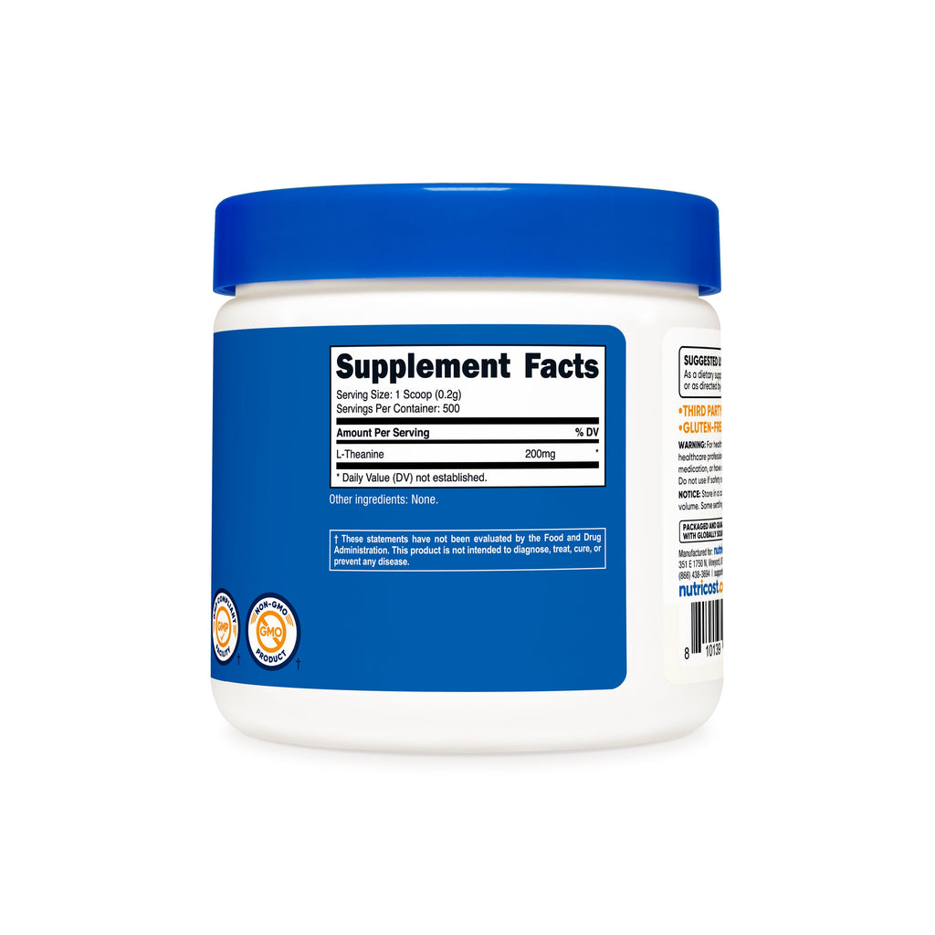 Tabla nutrimental Nutricost L-Teanina en Polvo