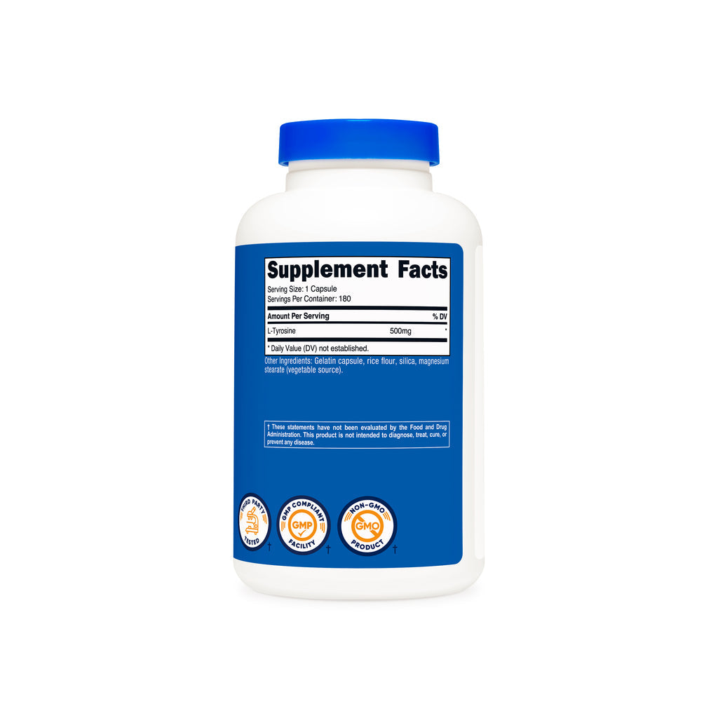 Nutricost L-Tyrosine 500mg - tabla de informacion suplementaria