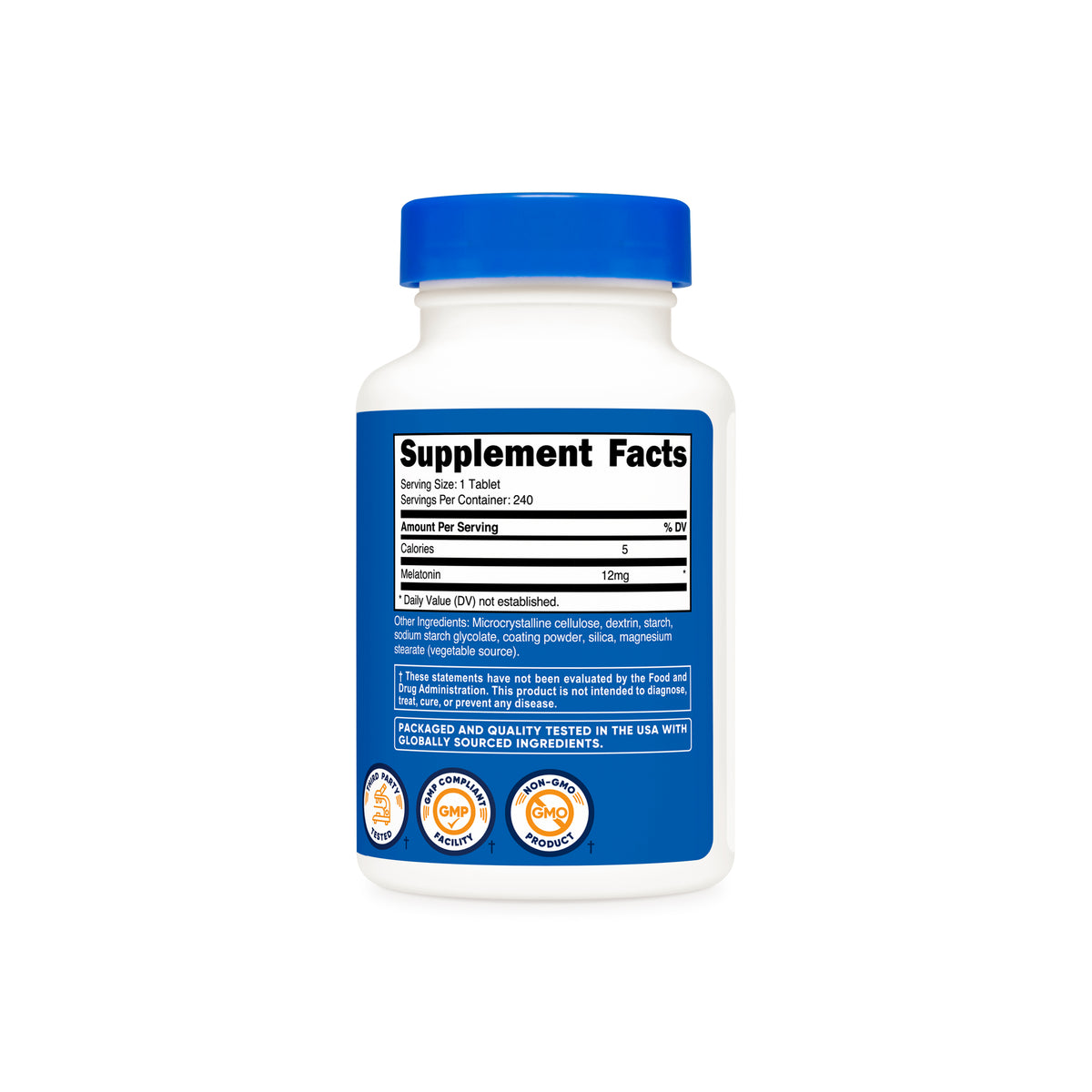 Nutricost Melatonina 10mg - Tabla de suplementos