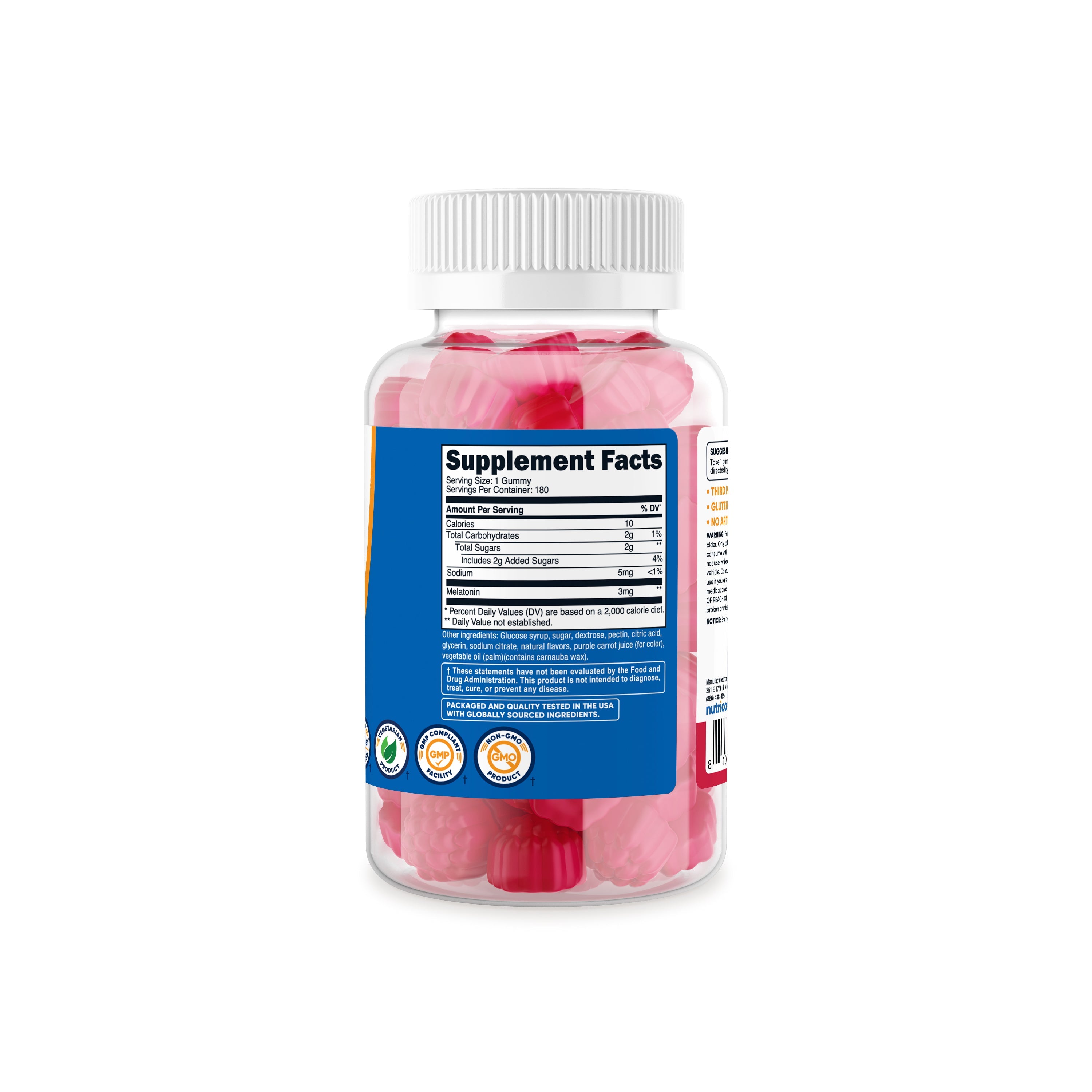 Nutricost Melatonina en Gomitas Sabor Fresa - Tabla de Suplementos