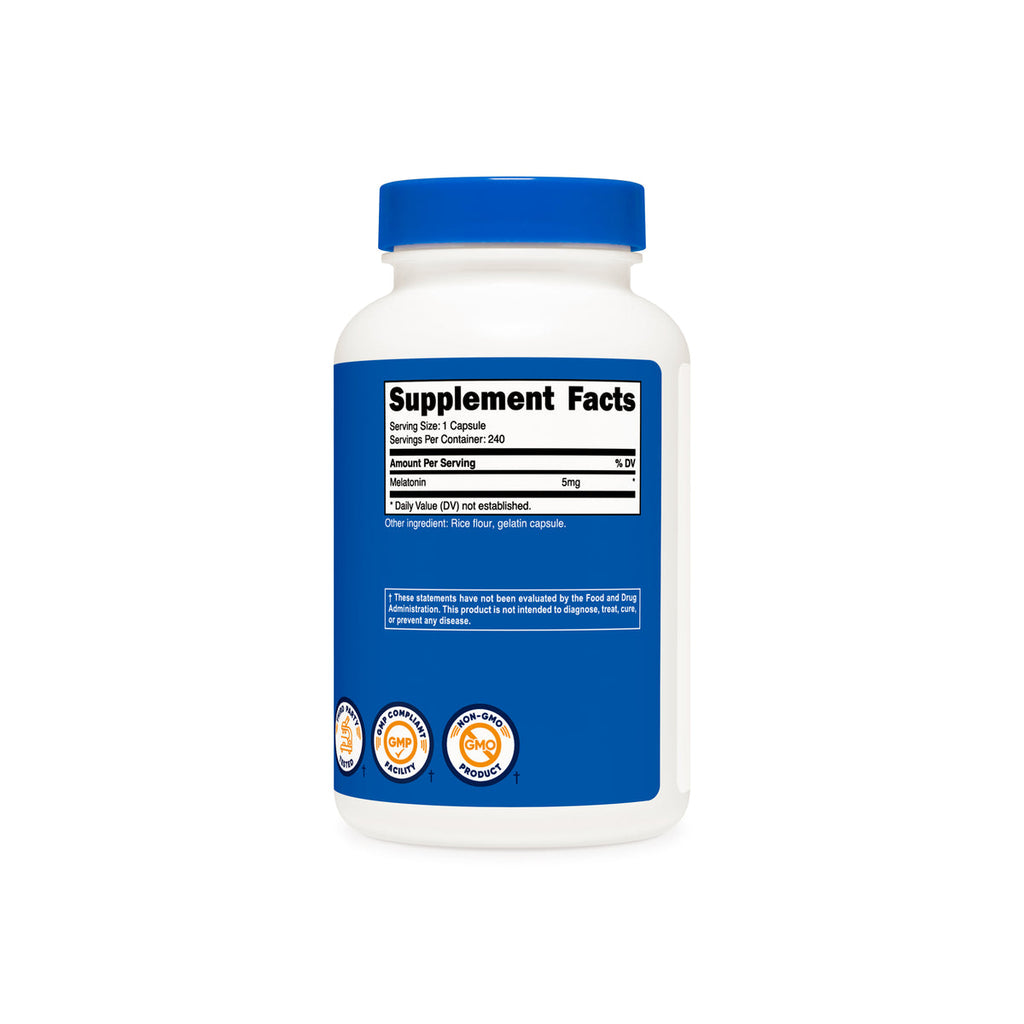 Nutricost Melatonina 5mg - Tabla de suplementos
