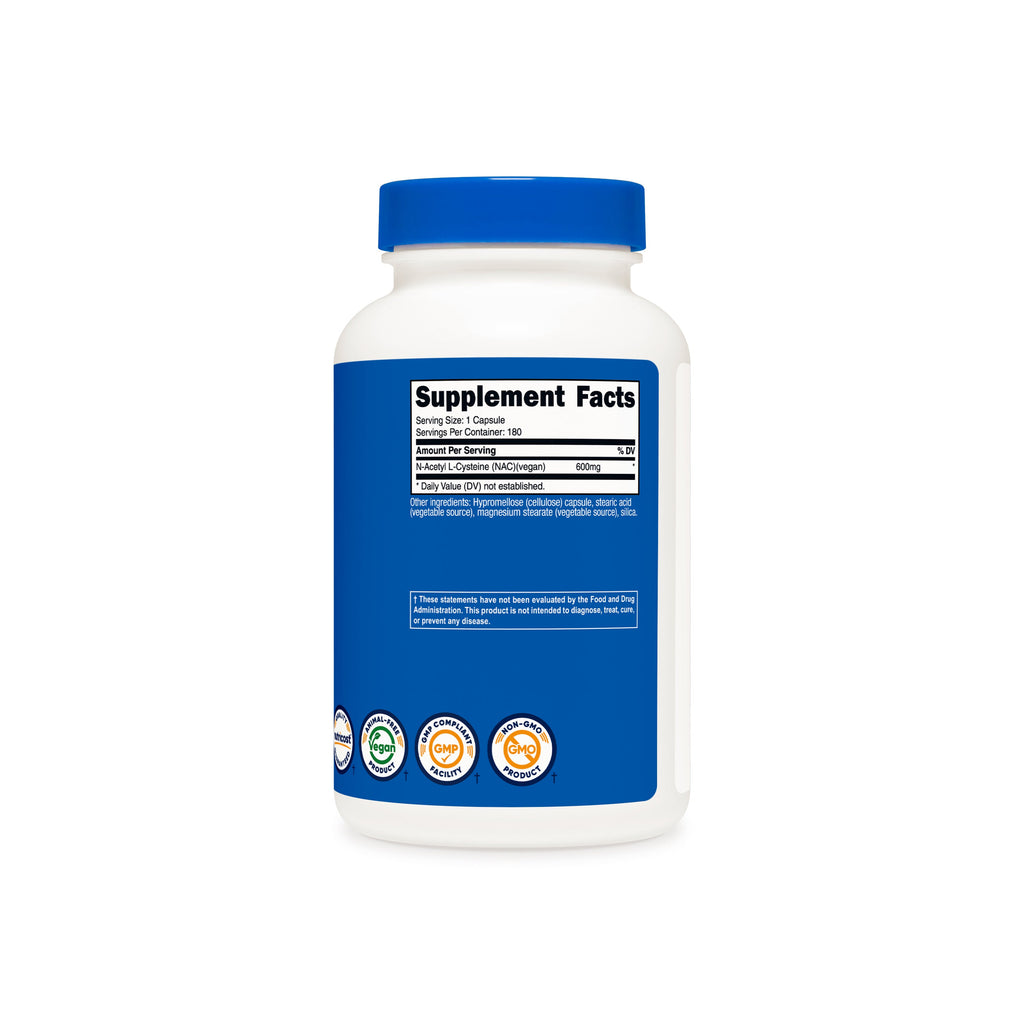 Tabla de suplementos NAC Nutricost