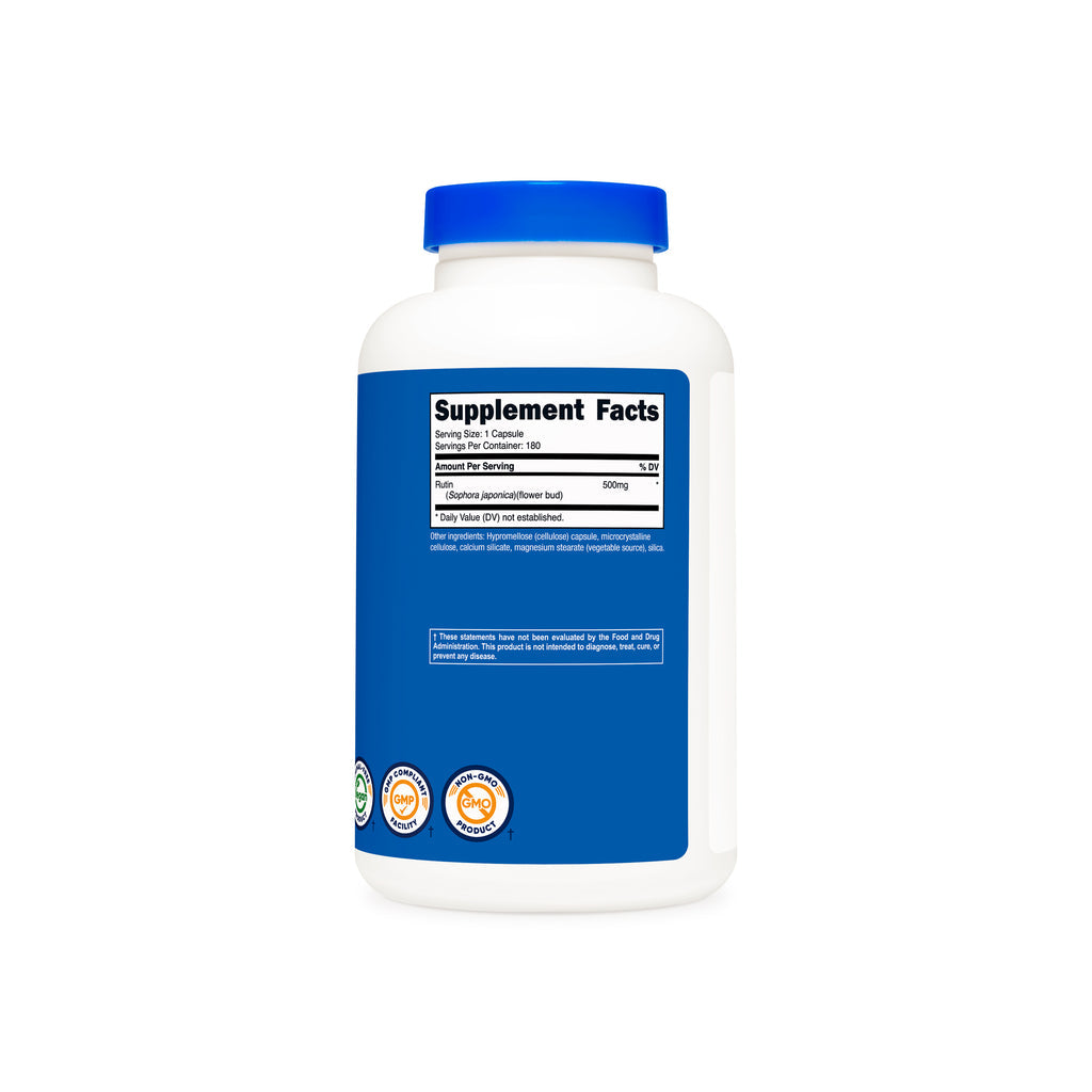 Nutricost Rutin 500mg - tabla de informacion suplementaria