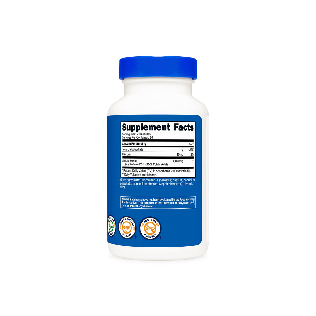 Nutricost Shilajit - Tabla de Suplementos
