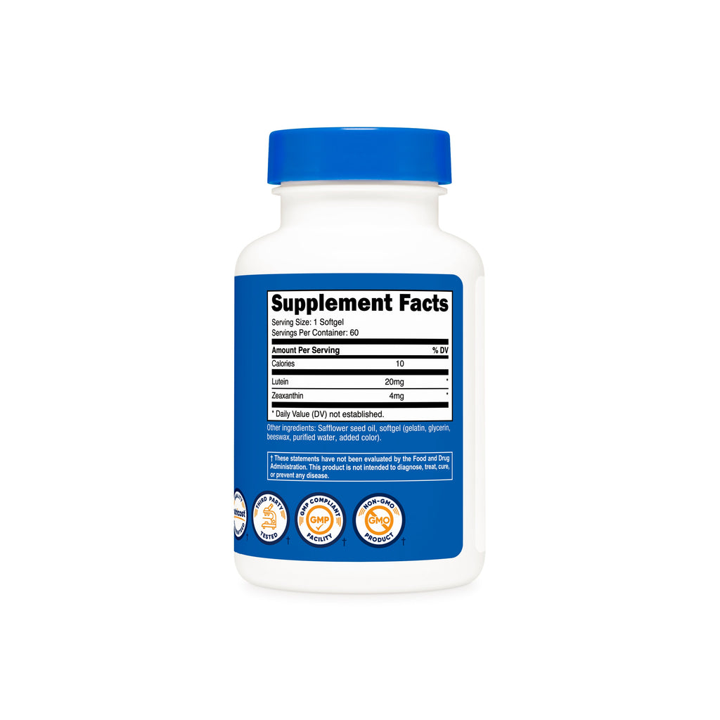 Tabla nutrimental Nutricost Zeaxantina con Luteína