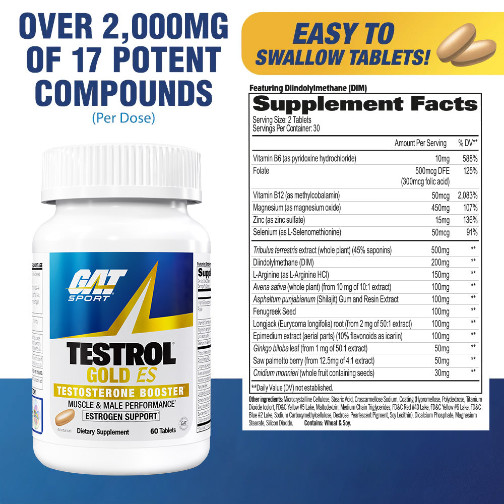 GAT Sport Testrol Gold ES - tabla de suplementos