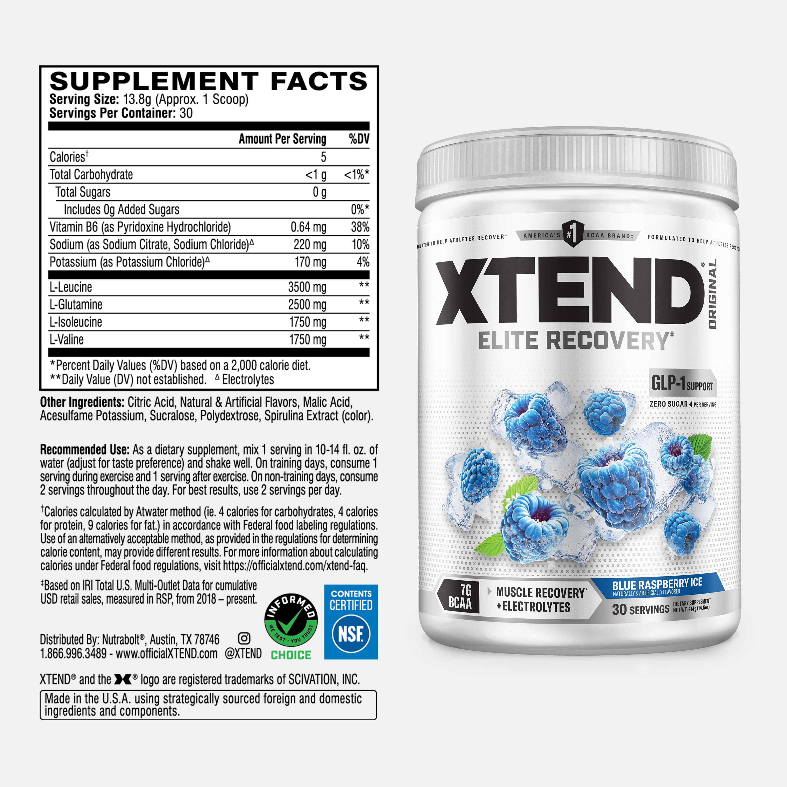 Xtend Original BCAA - tabla de suplementos
