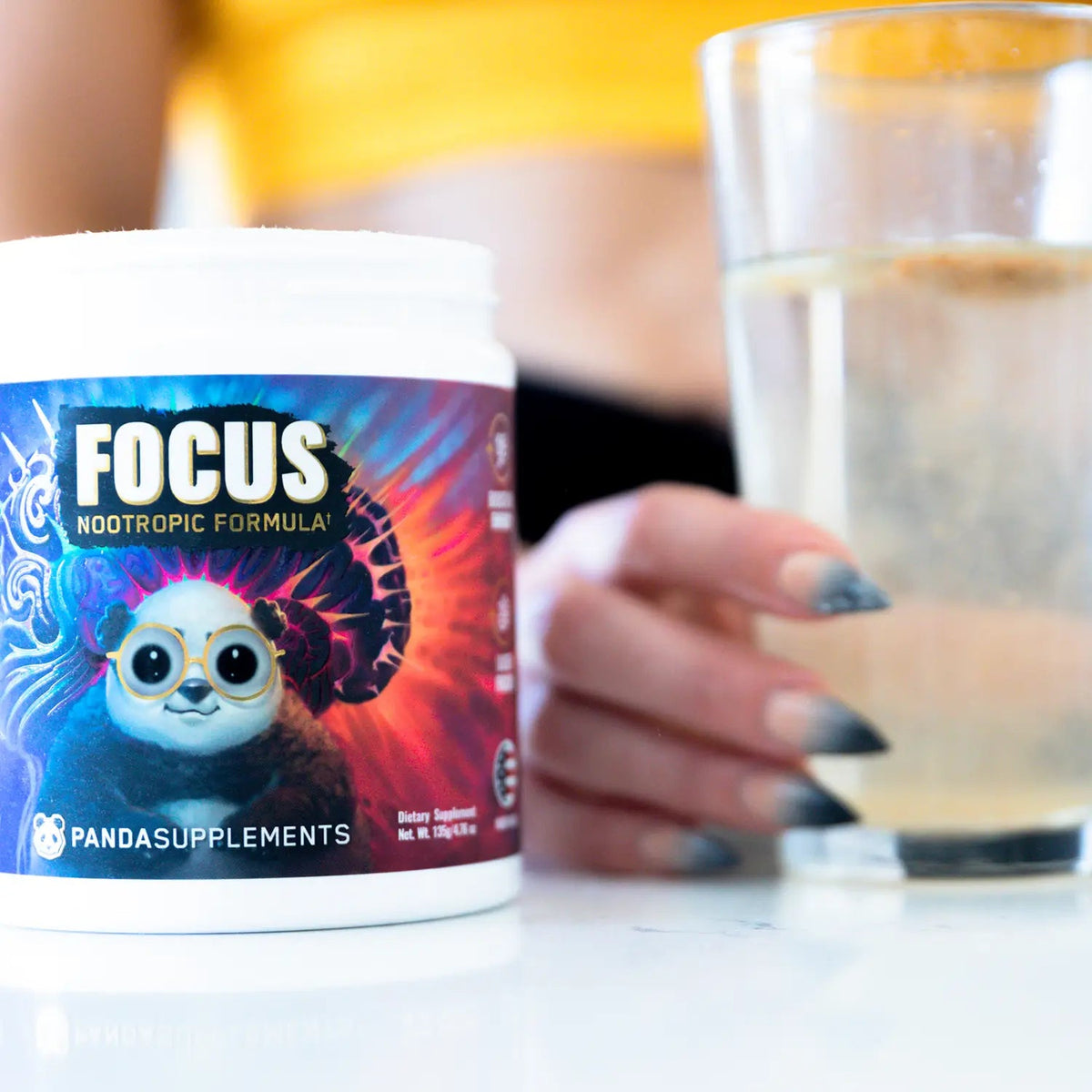 Focus Nootropico Panda Supps - tamano del bote y sello de calidad - Get Fit Mexico