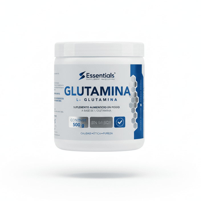 Glutamina Essentials 500g - Envase frontal
