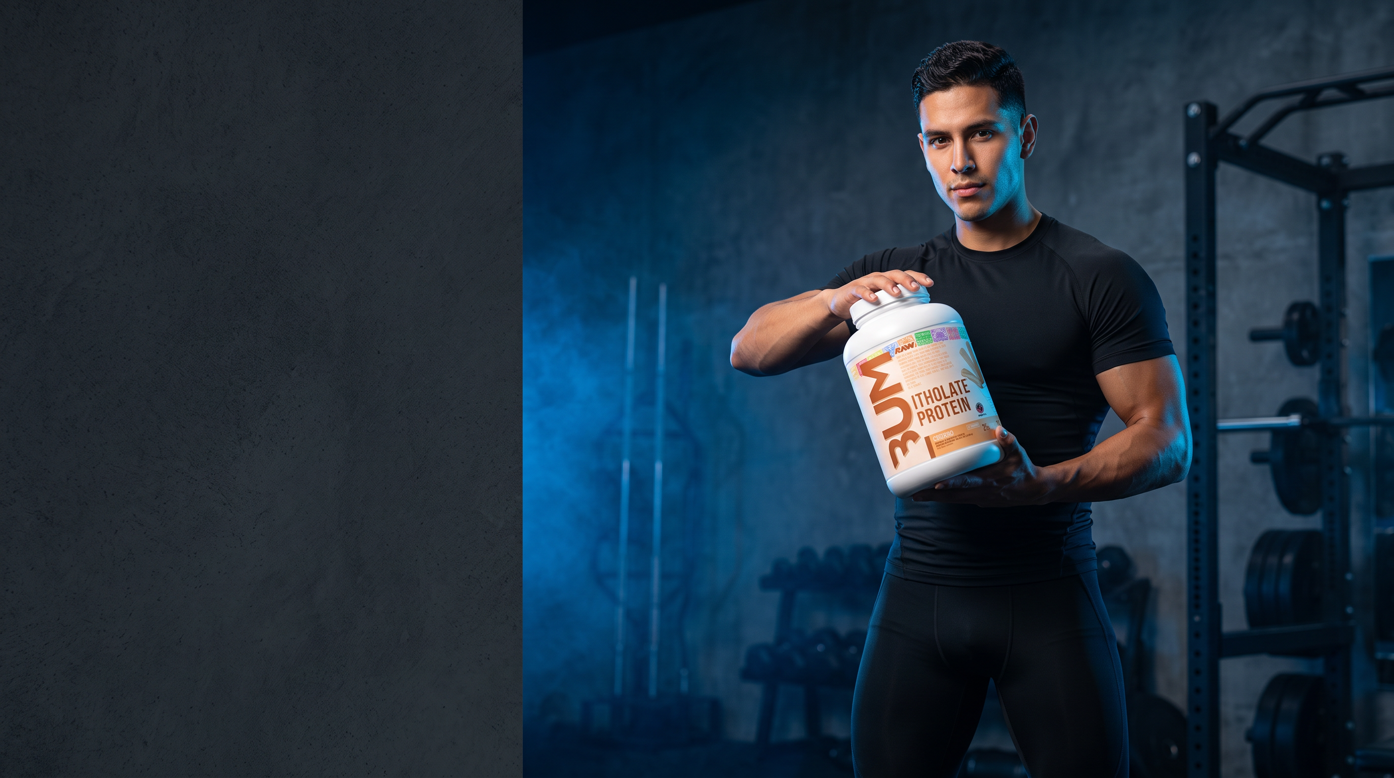 Modelo fitness sosteniendo Proteina CBUM Itholate - Get Fit Mexico
