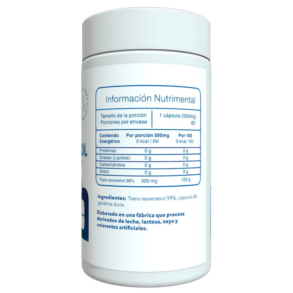 Trans-Resveratrol Essentials - tabla de suplementos