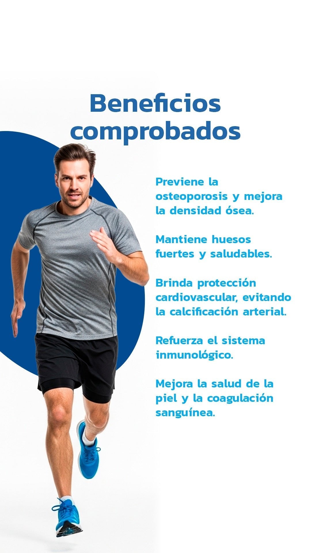 Vitamina D3+K2 ESSENTIALS - sello de calidad y comparación de tamaño