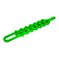 El Masajeador linfático getfit – BODYFILE es un molde de silicona verde brillante con compartimentos lineales y redondeados y un mango en un extremo, perfecto para realizar masajes relajantes para mejorar la circulación.