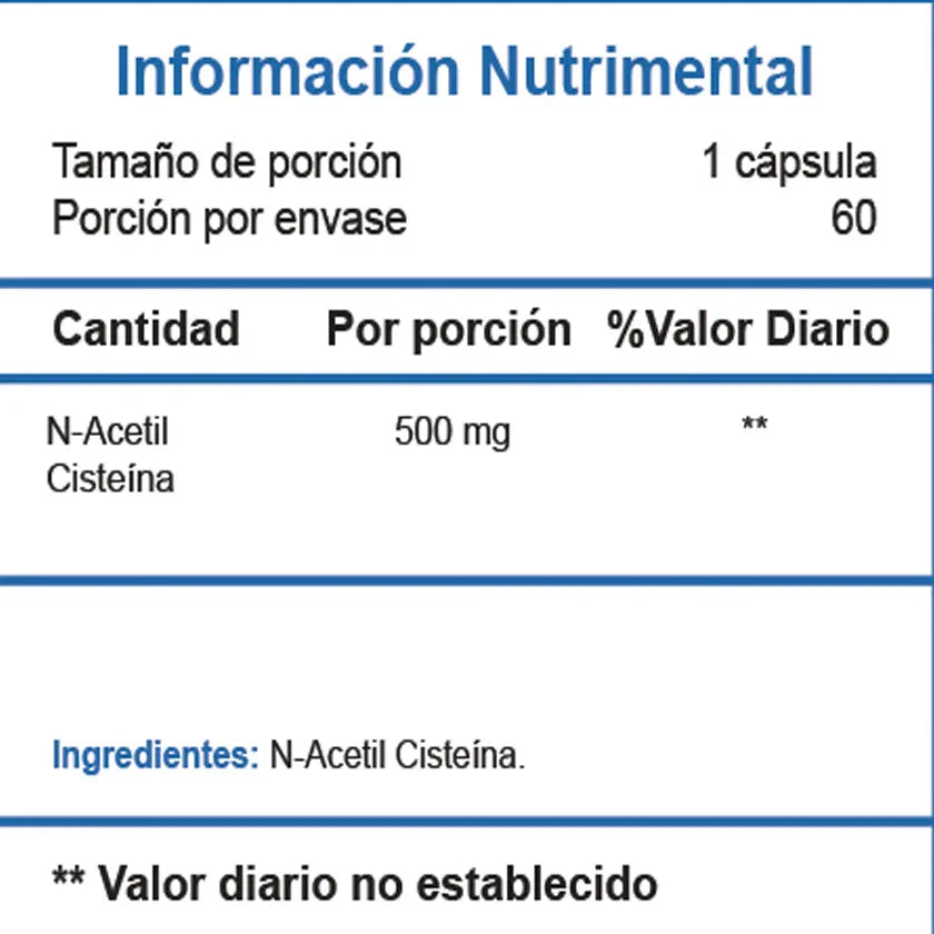 N-Acetil Cisteína NAC Essentials - Antioxidante y Protección Hepática - Get Fit Mexico